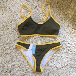 Cupshe bikini yellow & green